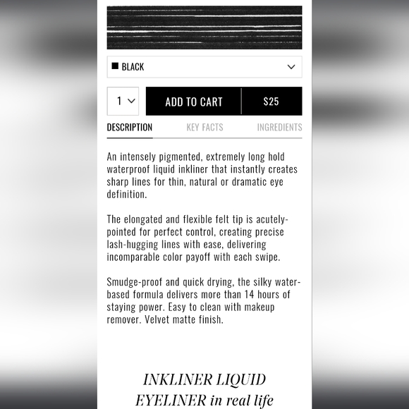 IL MAKIAGE Waterproof Silky Matte Inkliner Black Eyeliner 0.04 oz NEW - Picture 4 of 5